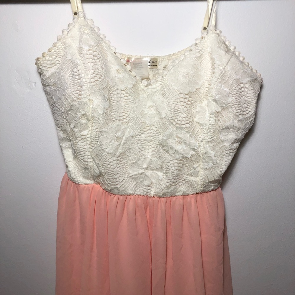 Pink and white mini dress